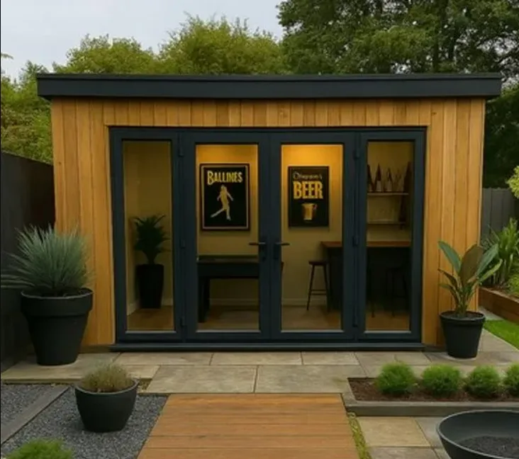 AI 3D render for a garden room installation in West Sussex called The Arundel