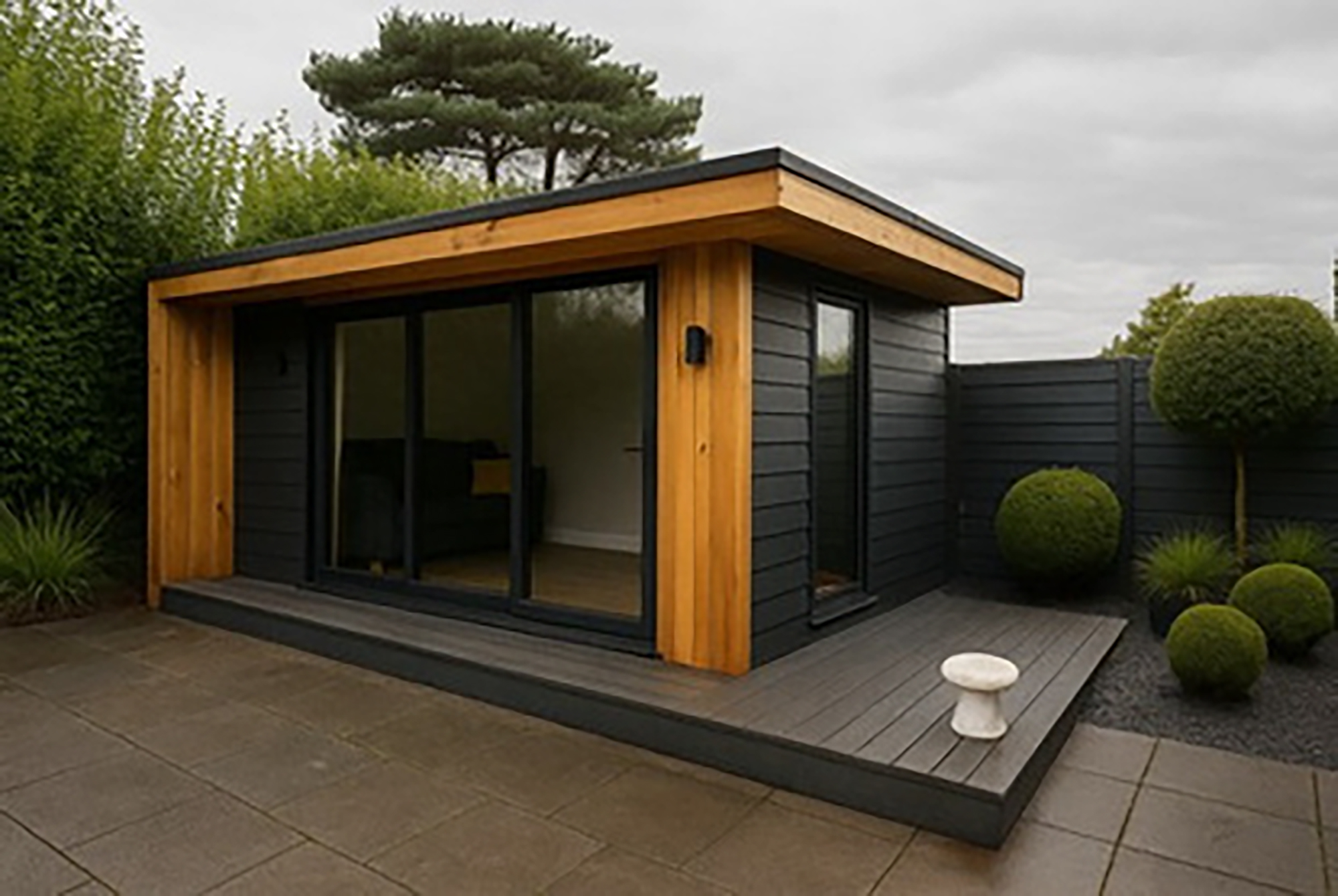 AI 3D render for a garden room installation in West Sussex called The Spinnaker