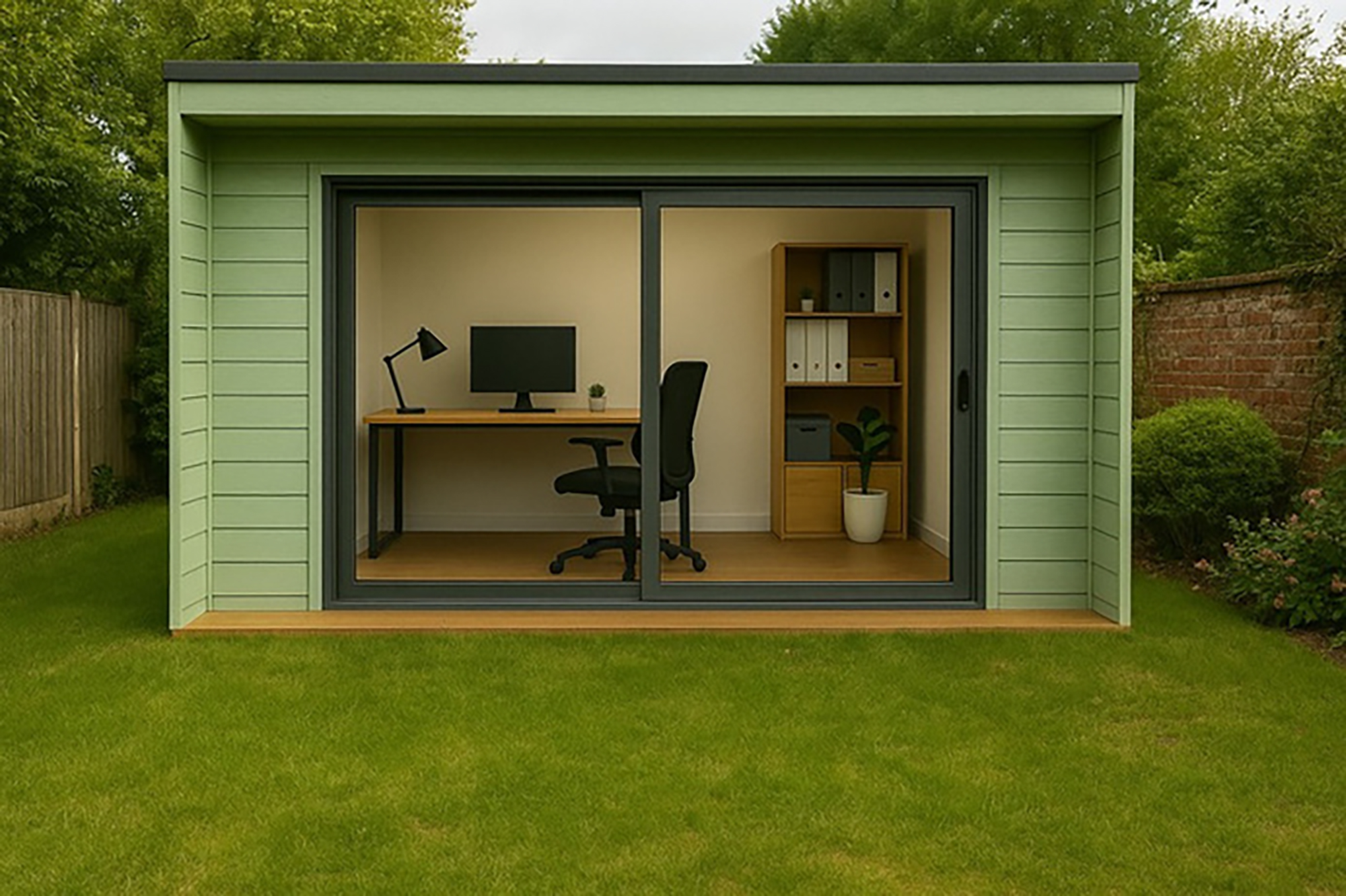 AI 3D render for a garden room installation in West Sussex called The Winchester
