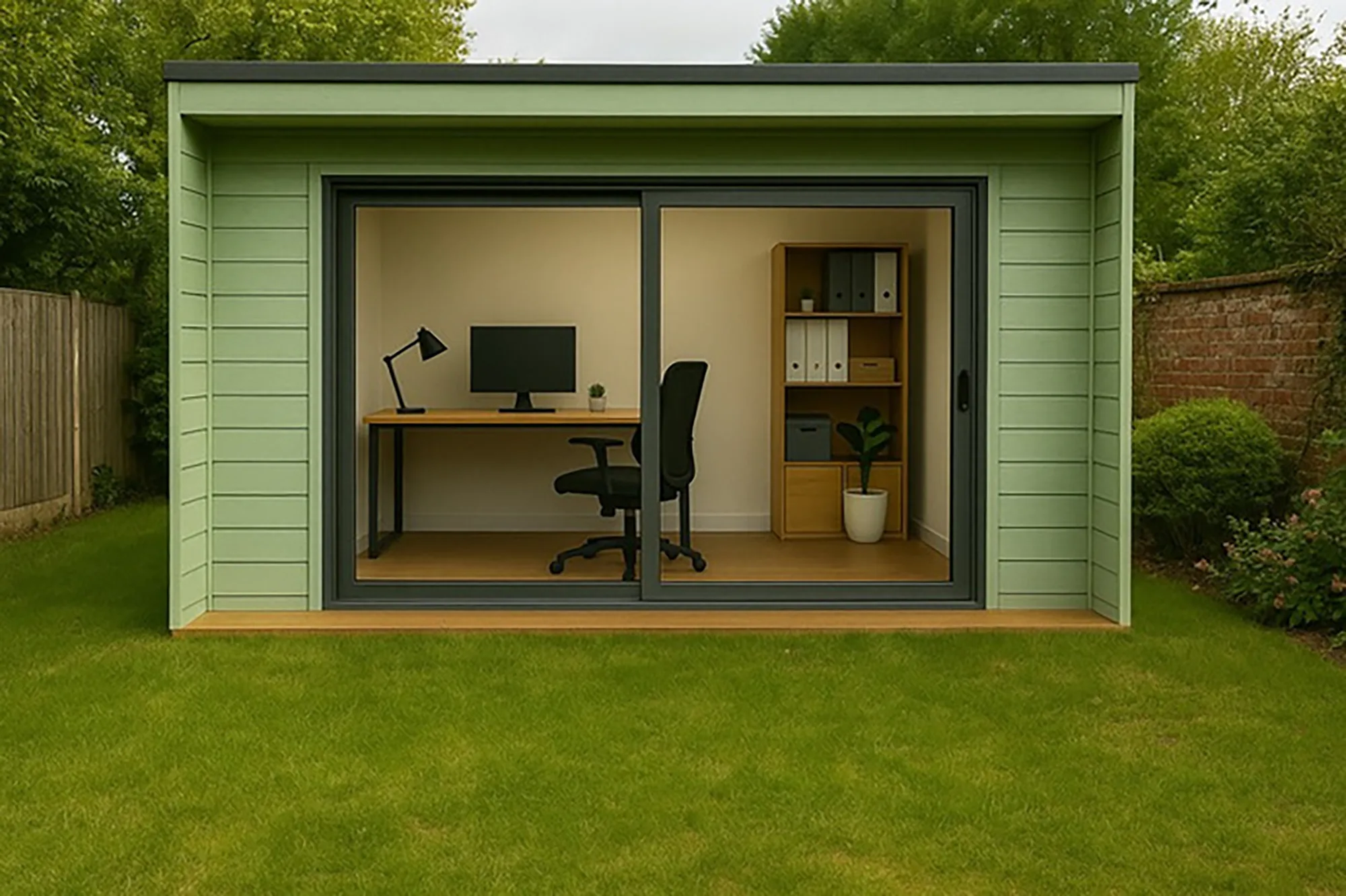 AI 3D render for a garden room installation in West Sussex called The Winchester