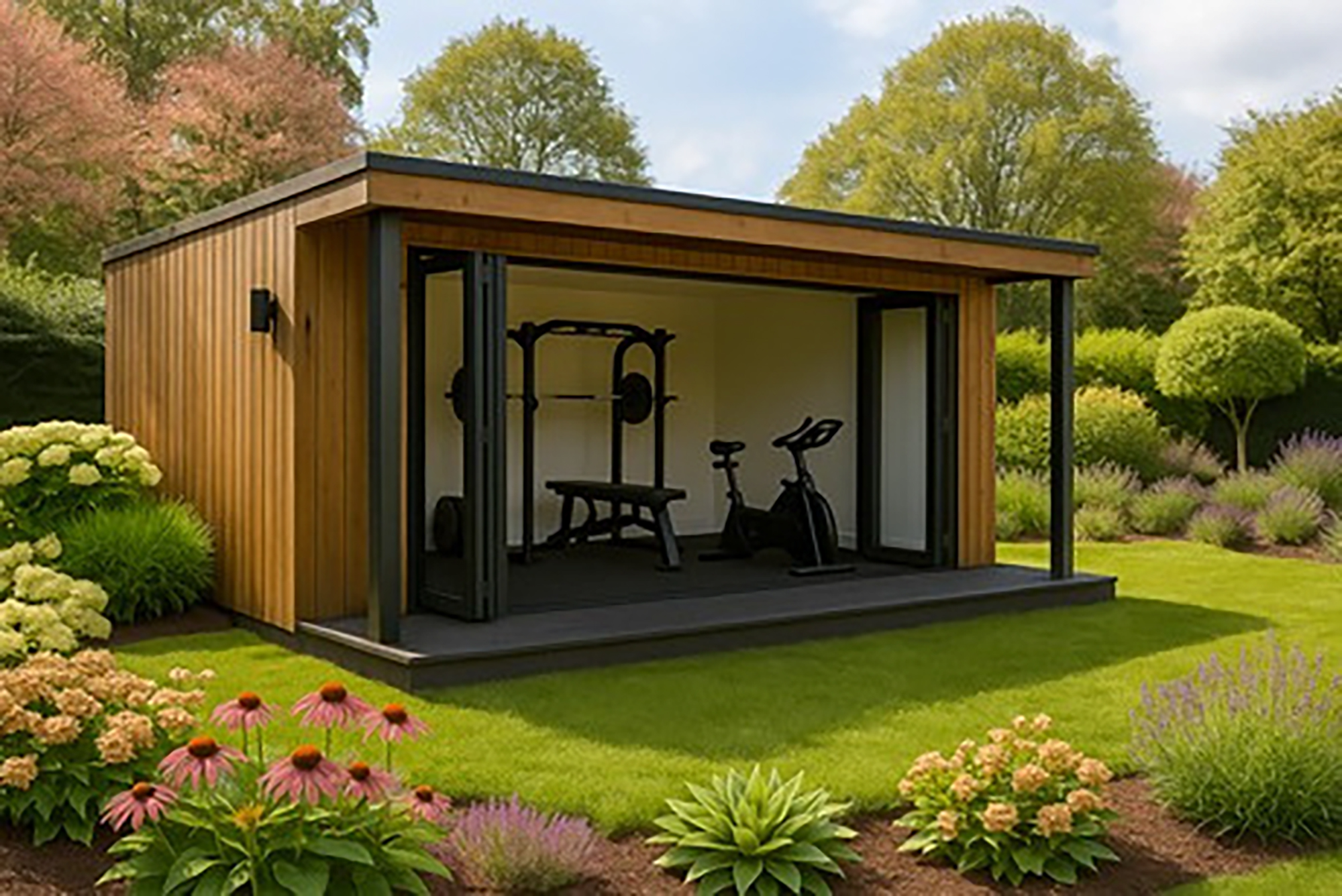 AI 3D render for a garden room installation in West Sussex called The Wittering